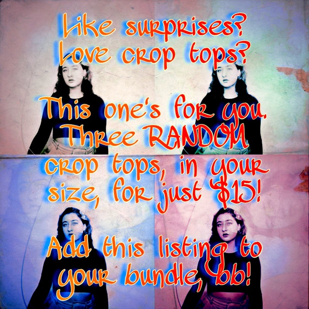 *-Crop Top Crazy Spring Promo-*. 3/$15 Random Mystery Packs Blind Gift Box